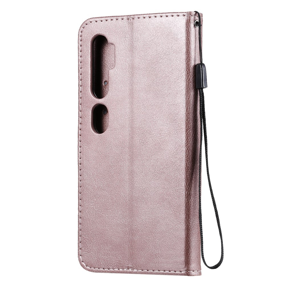 For Xiaomi Mi CC9 Pro / Mi Note 10 / Mi Note 10 Pro Case Solid Color Leather Mobile Cover Wallet Stand with Strap