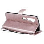 For Xiaomi Mi CC9 Pro / Mi Note 10 / Mi Note 10 Pro Case Solid Color Leather Mobile Cover Wallet Stand with Strap