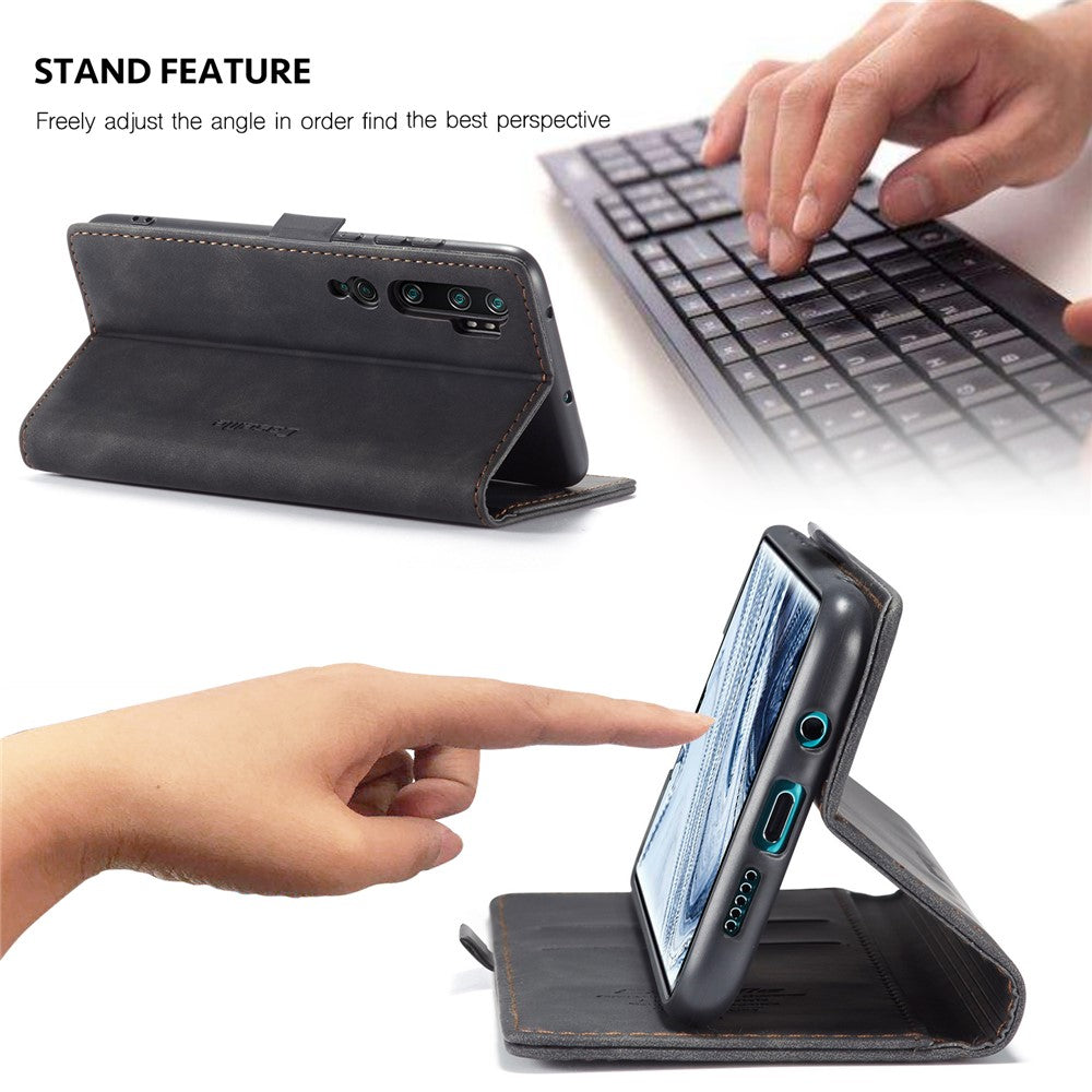 CASEME 013 Series Auto-absorbed Leather Wallet Case for Xiaomi Mi CC9 Pro/Mi Note 10 Pro/Mi Note 10
