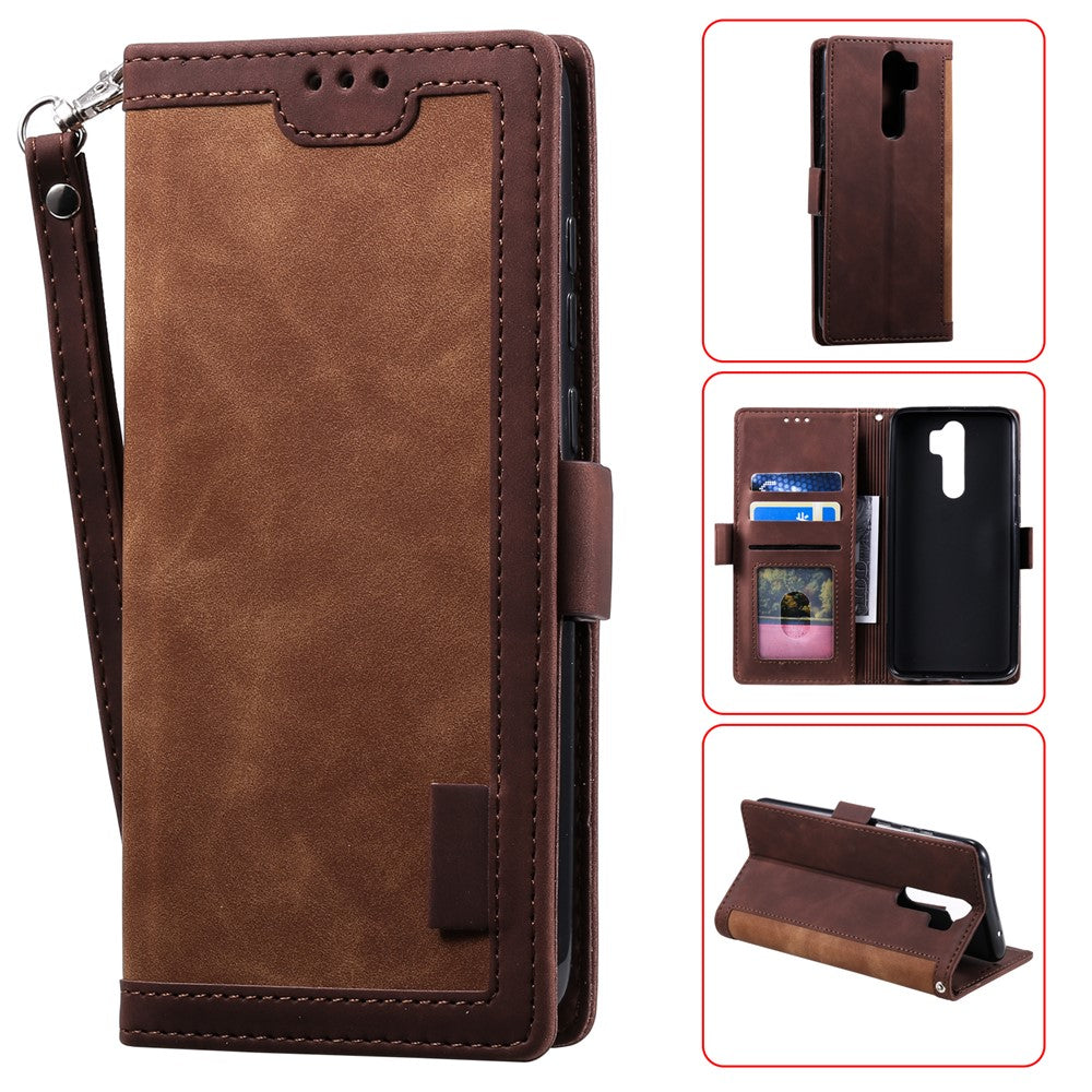 Vintage Splicing Style Wallet Stand Leather Phone Cover for Xiaomi Redmi Note 8 Pro