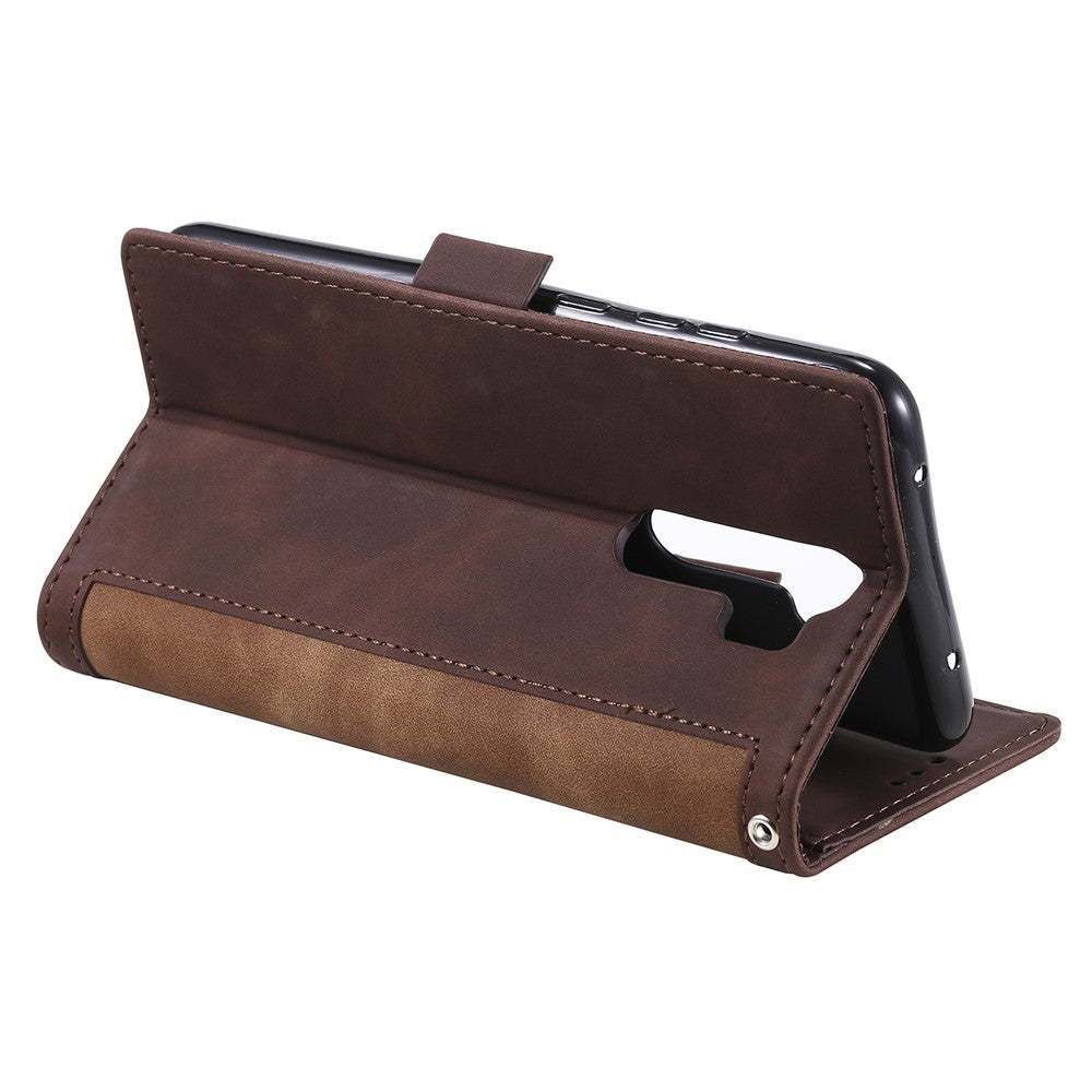 Vintage Splicing Style Wallet Stand Leather Phone Cover for Xiaomi Redmi Note 8 Pro