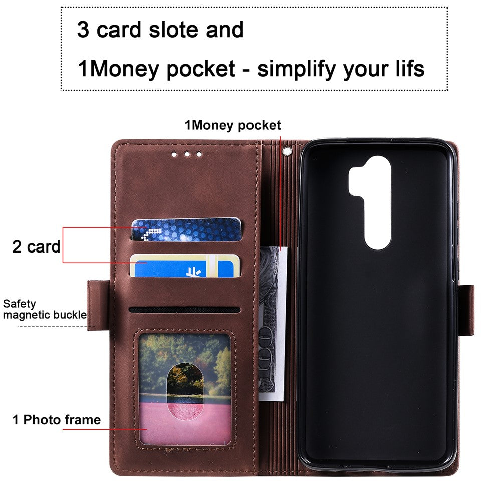 Vintage Splicing Style Wallet Stand Leather Phone Cover for Xiaomi Redmi Note 8 Pro