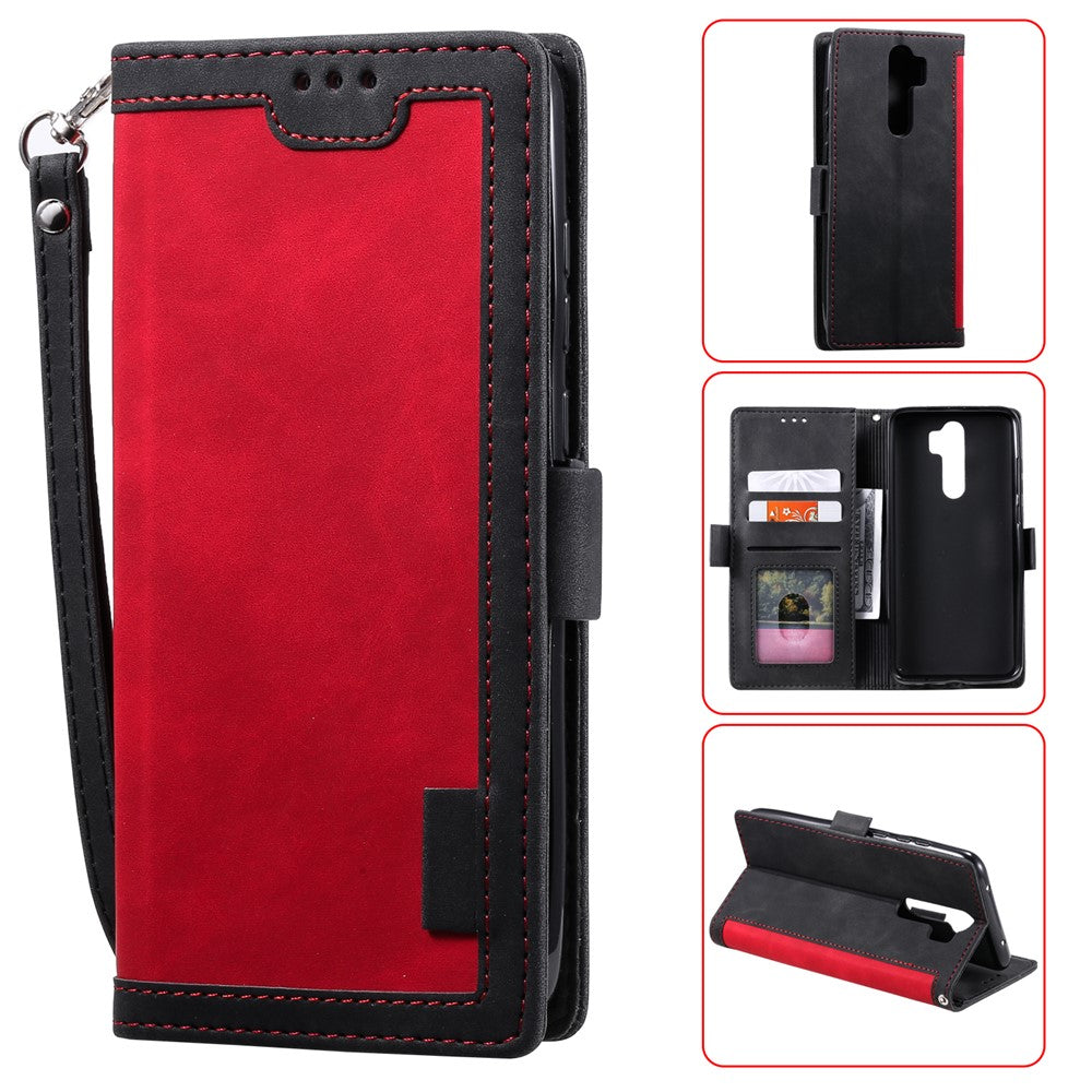 Vintage Splicing Style Wallet Stand Leather Phone Cover for Xiaomi Redmi Note 8 Pro