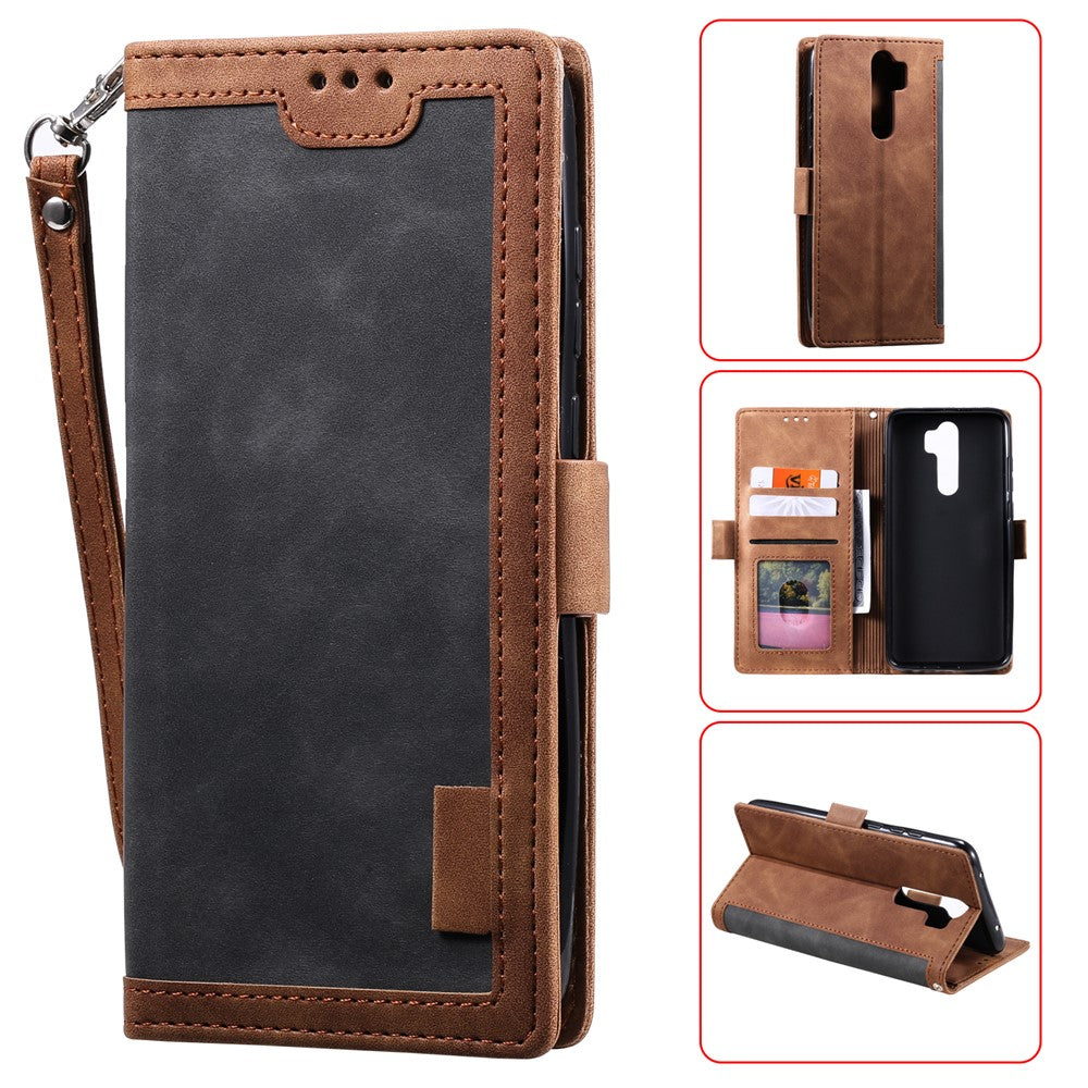 Vintage Splicing Style Wallet Stand Leather Phone Cover for Xiaomi Redmi Note 8 Pro