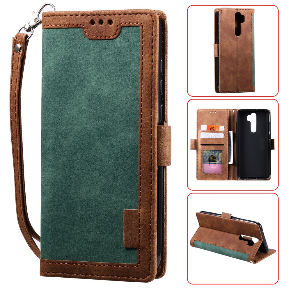 Vintage Splicing Style Wallet Stand Leather Phone Cover for Xiaomi Redmi Note 8 Pro