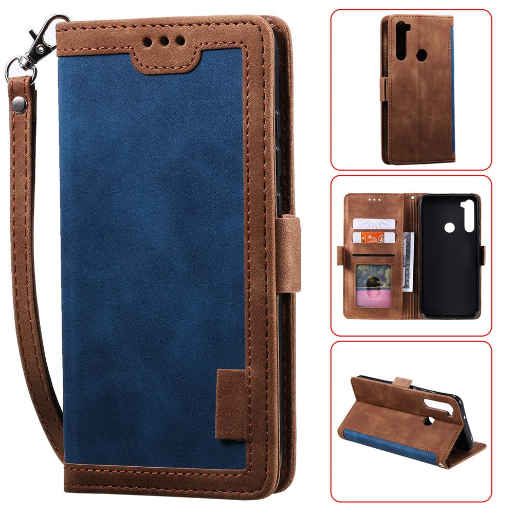 Vintage Splicing Style Wallet Stand Leather Phone Cover for Xiaomi Redmi Note 8T