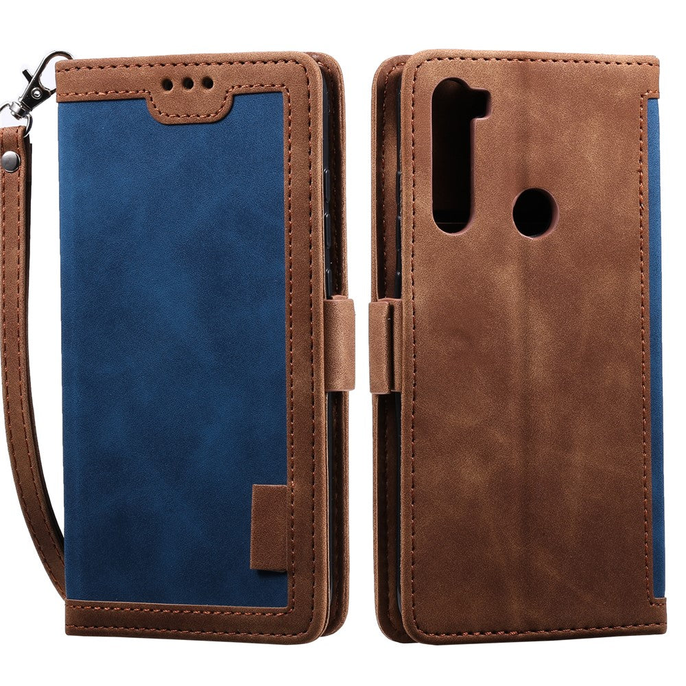 Vintage Splicing Style Wallet Stand Leather Phone Cover for Xiaomi Redmi Note 8T