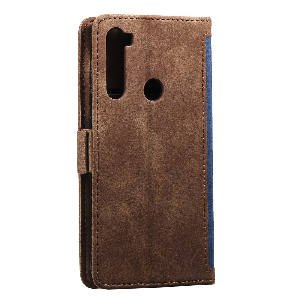 Vintage Splicing Style Wallet Stand Leather Phone Cover for Xiaomi Redmi Note 8T