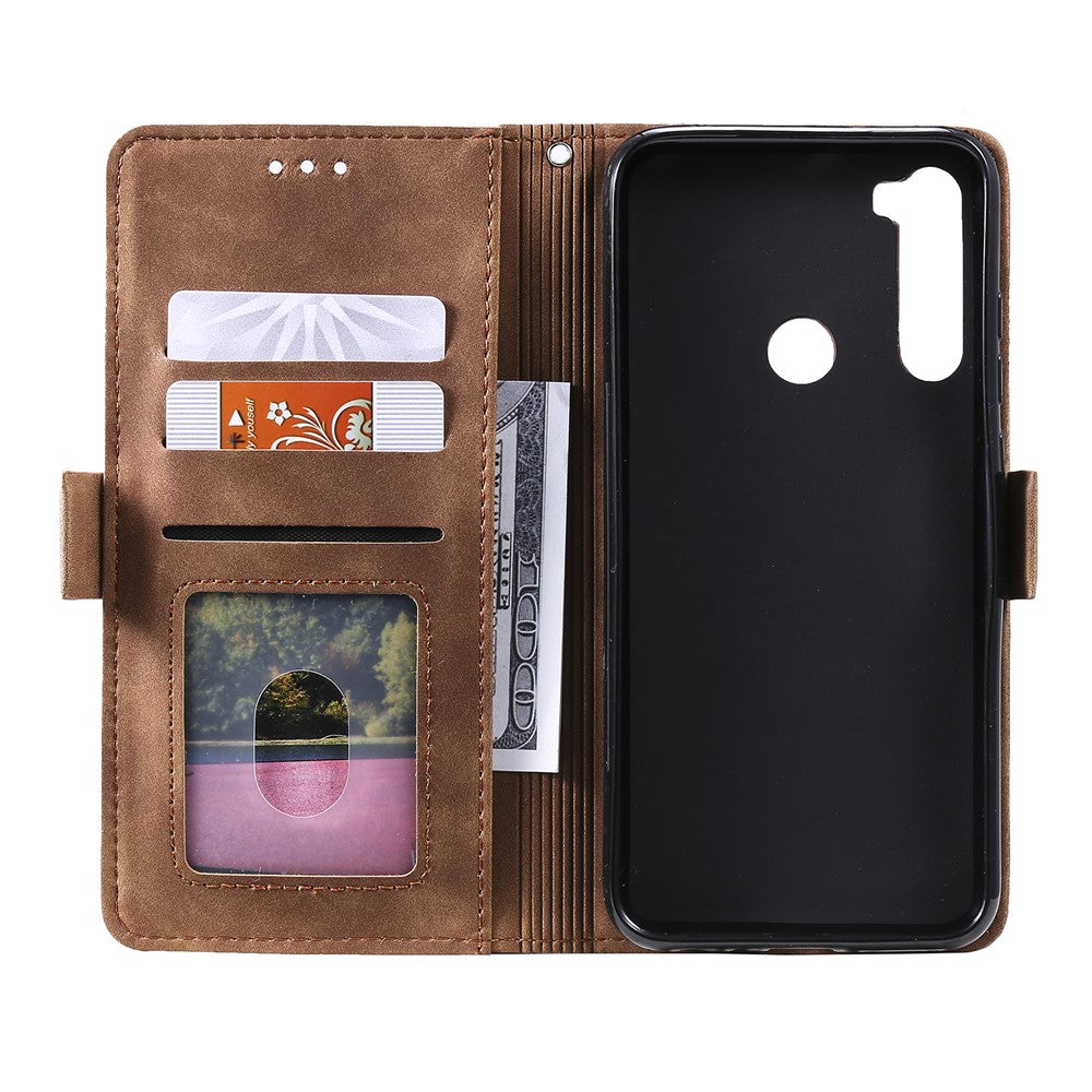 Vintage Splicing Style Wallet Stand Leather Phone Cover for Xiaomi Redmi Note 8T