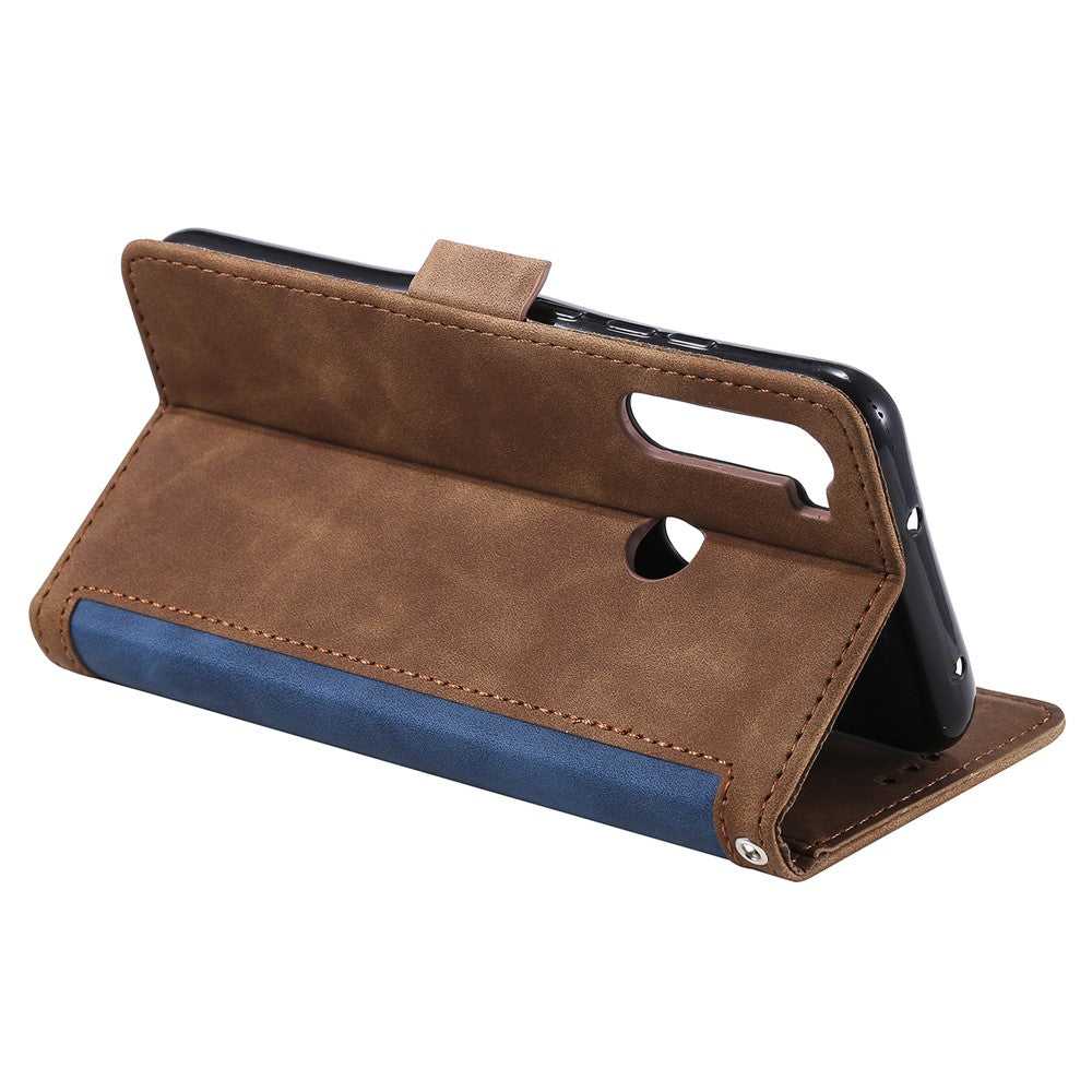 Vintage Splicing Style Wallet Stand Leather Phone Cover for Xiaomi Redmi Note 8T