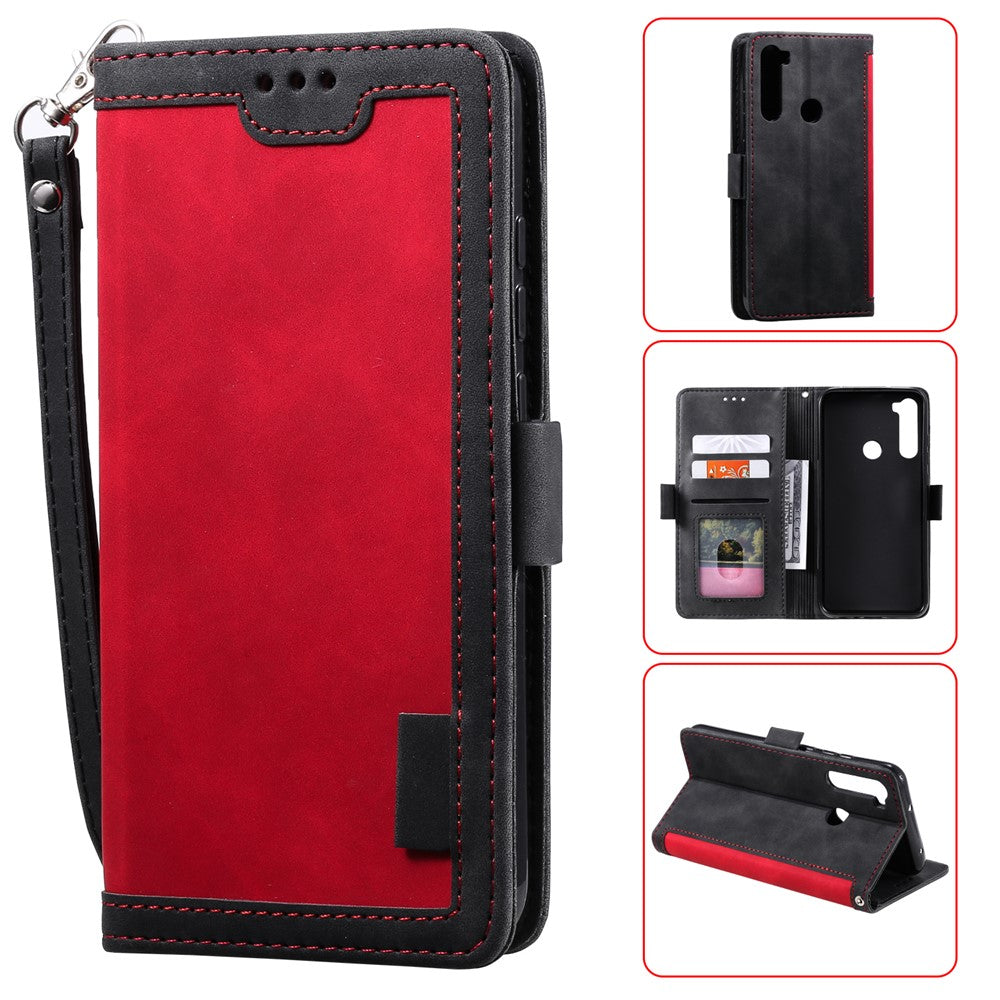 Vintage Splicing Style Wallet Stand Leather Phone Cover for Xiaomi Redmi Note 8T