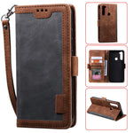 Vintage Splicing Style Wallet Stand Leather Phone Cover for Xiaomi Redmi Note 8T