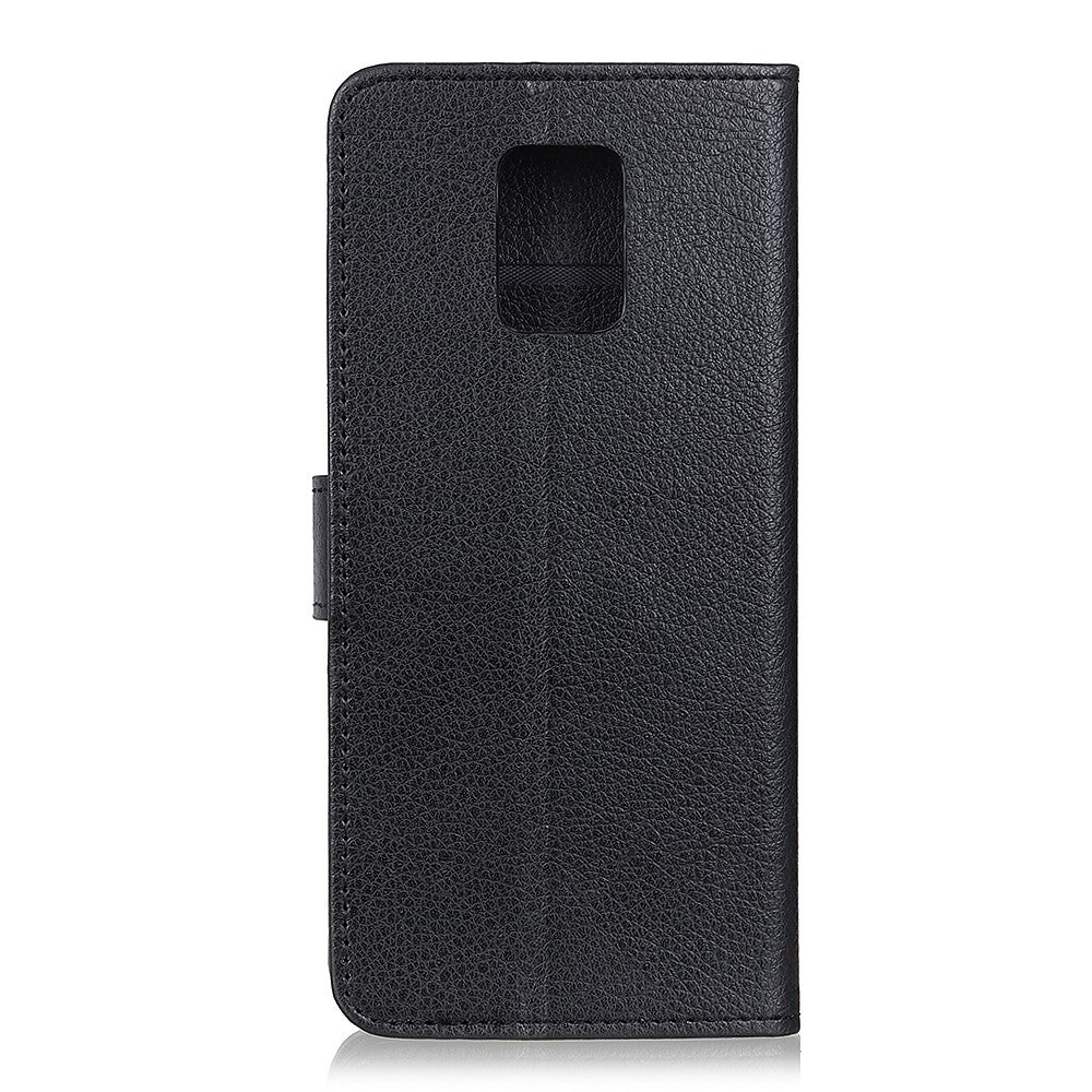 Phone Wallet Case for Xiaomi Poco M2 Pro/Redmi Note 9 Pro/Note 9 Pro Max/Note 9S Leather Drop-proof Flip Phone Cover with Stand Litchi Texture