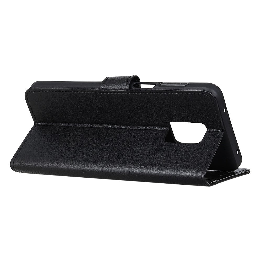 Phone Wallet Case for Xiaomi Poco M2 Pro/Redmi Note 9 Pro/Note 9 Pro Max/Note 9S Leather Drop-proof Flip Phone Cover with Stand Litchi Texture