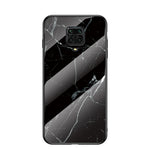 Marble Texture Tempered Glass + PC + TPU Hybrid Shell Case for Xiaomi Redmi Note 9S