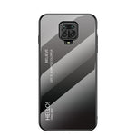 Gradient Color Tempered Glass + PC + TPU Combo Phone Cover for Xiaomi Redmi Note 9S