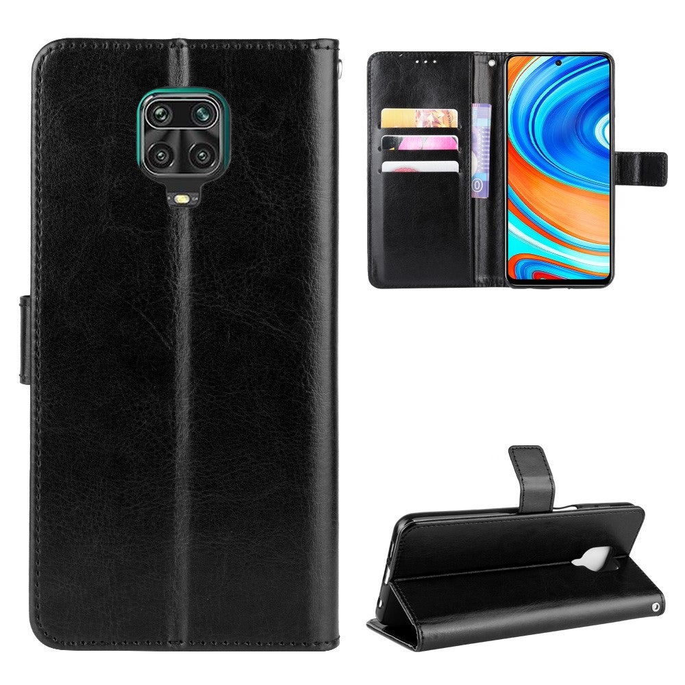 Crazy Horse Surface Leather Phone Case for Xiaomi Redmi Note 9S/Redmi Note 9 Pro/Redmi Note 9 Pro Max