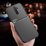 Minimalist Business Style Leather Coated TPU Phone Cover for Xiaomi Redmi Note 8 Pro