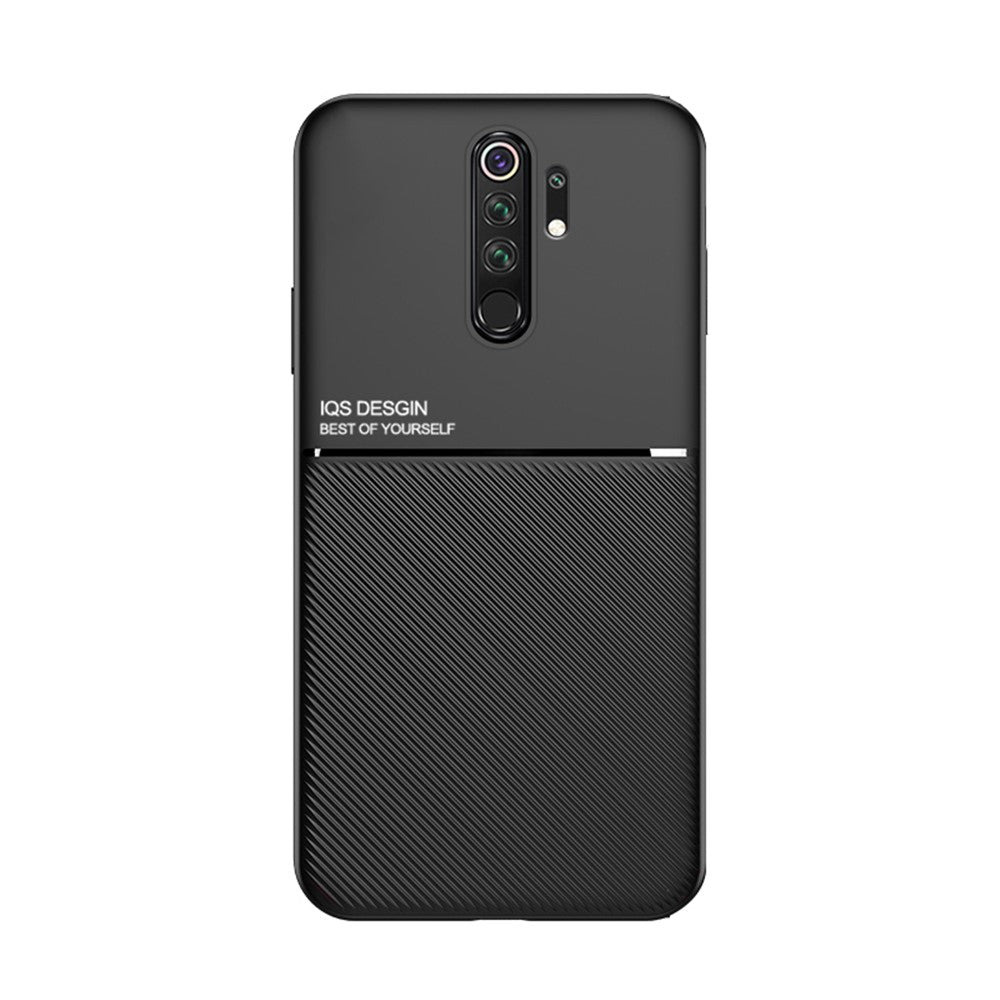 Minimalist Business Style Leather Coated TPU Phone Cover for Xiaomi Redmi Note 8 Pro