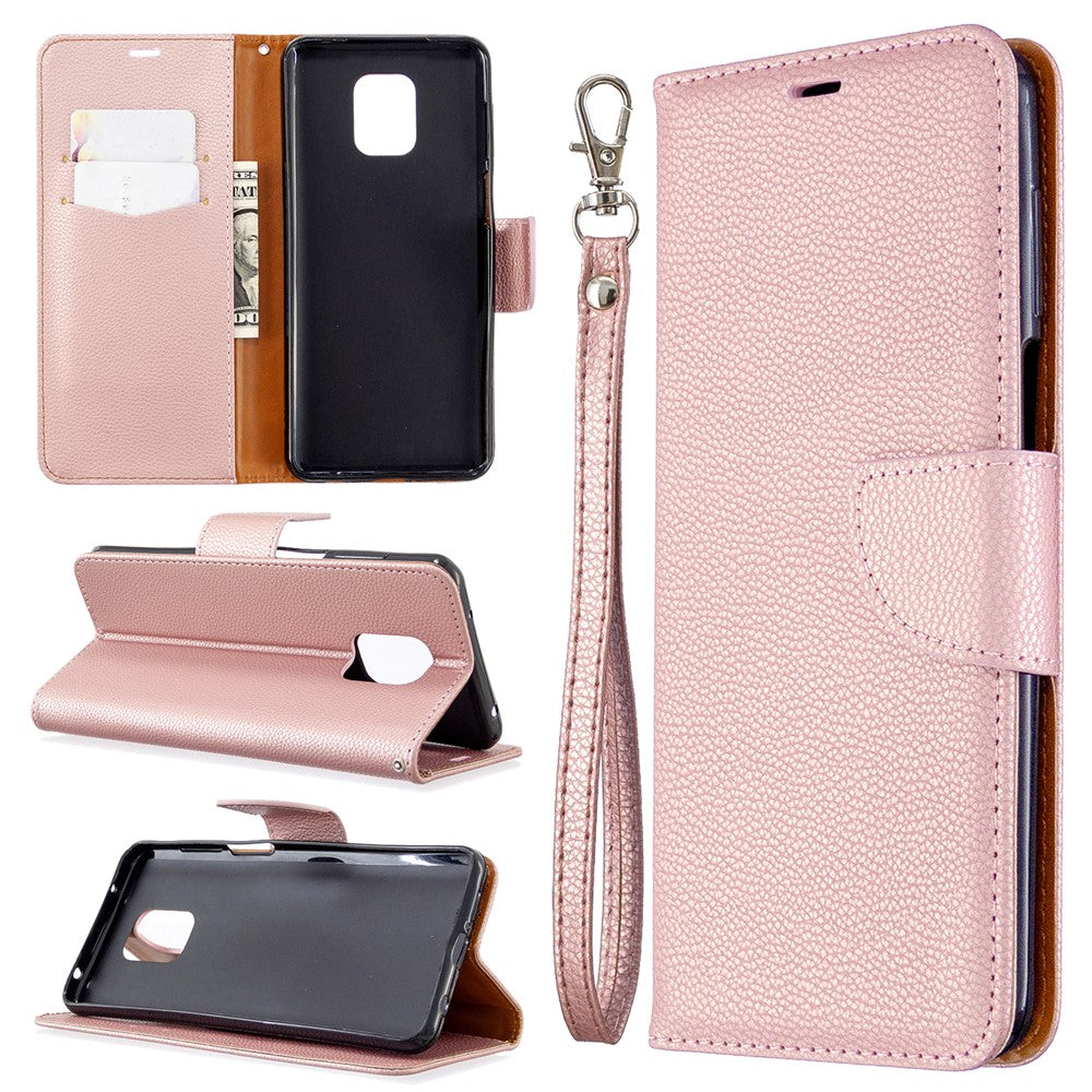 Litchi Skin Wallet Leather Stand Case for Xiaomi Redmi Note 9 Pro Max/Redmi Note 9S/Redmi Note 9 Pro