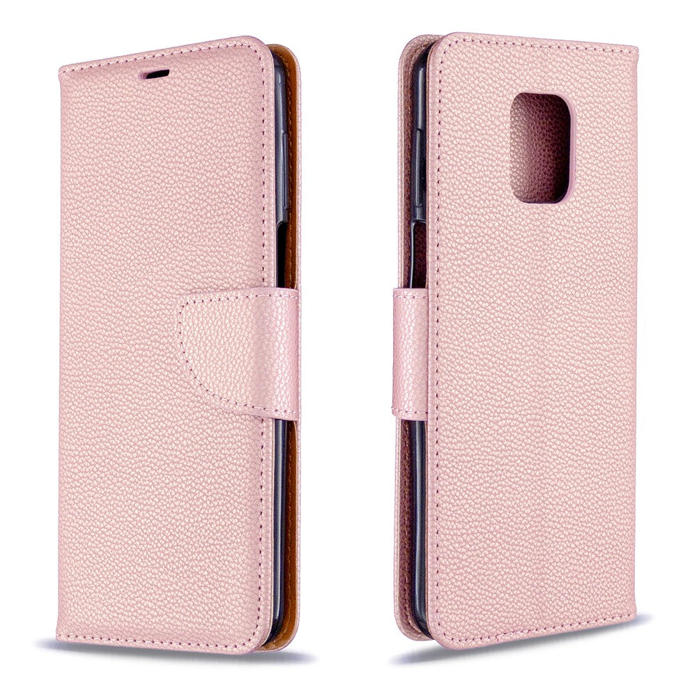 Litchi Skin Wallet Leather Stand Case for Xiaomi Redmi Note 9 Pro Max/Redmi Note 9S/Redmi Note 9 Pro