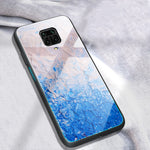 Marble Texture Tempered Glass Back + TPU Combo Phone Cover for Xiaomi Redmi Note 9S/Note 9 Pro Max