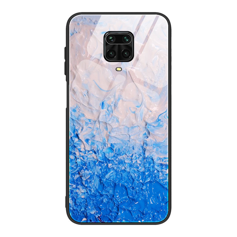 Marble Texture Tempered Glass Back + TPU Combo Phone Cover for Xiaomi Redmi Note 9S/Note 9 Pro Max