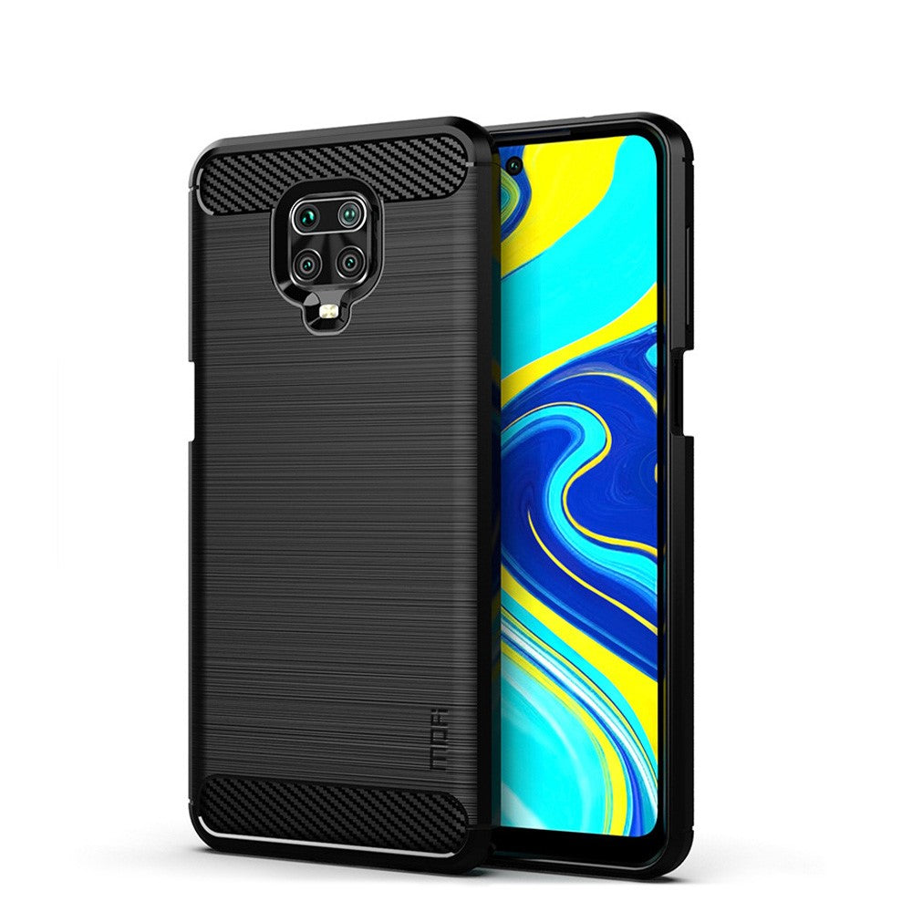 MOFI Carbon Fiber Texture Brushed TPU Shell Case for Xiaomi Redmi Note 9S/Note 9 Pro