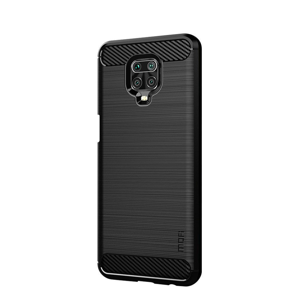 MOFI Carbon Fiber Texture Brushed TPU Shell Case for Xiaomi Redmi Note 9S/Note 9 Pro