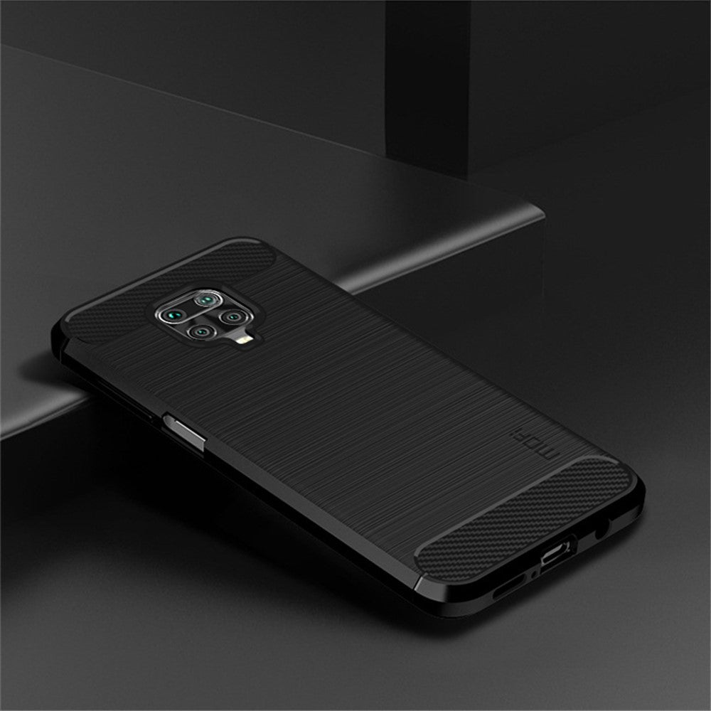 MOFI Carbon Fiber Texture Brushed TPU Shell Case for Xiaomi Redmi Note 9S/Note 9 Pro
