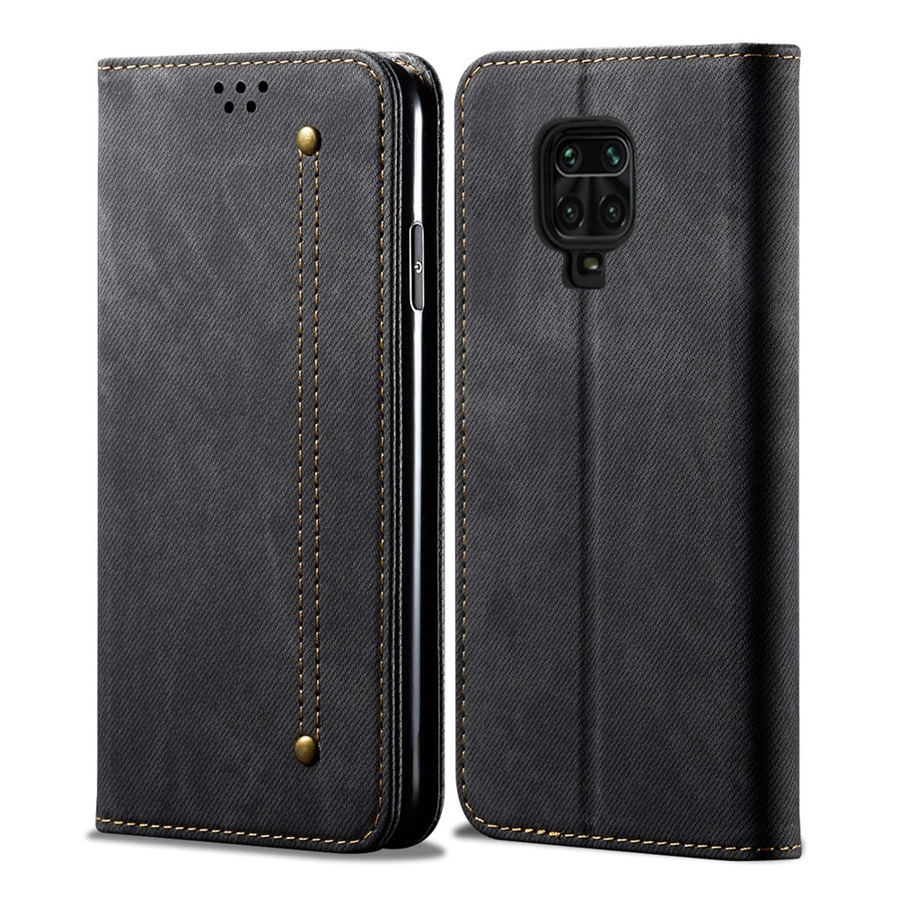 Jeans Cloth Leather Wallet Cell Phone Cover for Xiaomi Redmi Note 9 Pro/9 Pro Max/9S