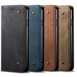 Jeans Cloth Leather Wallet Cell Phone Cover for Xiaomi Redmi Note 9 Pro/9 Pro Max/9S