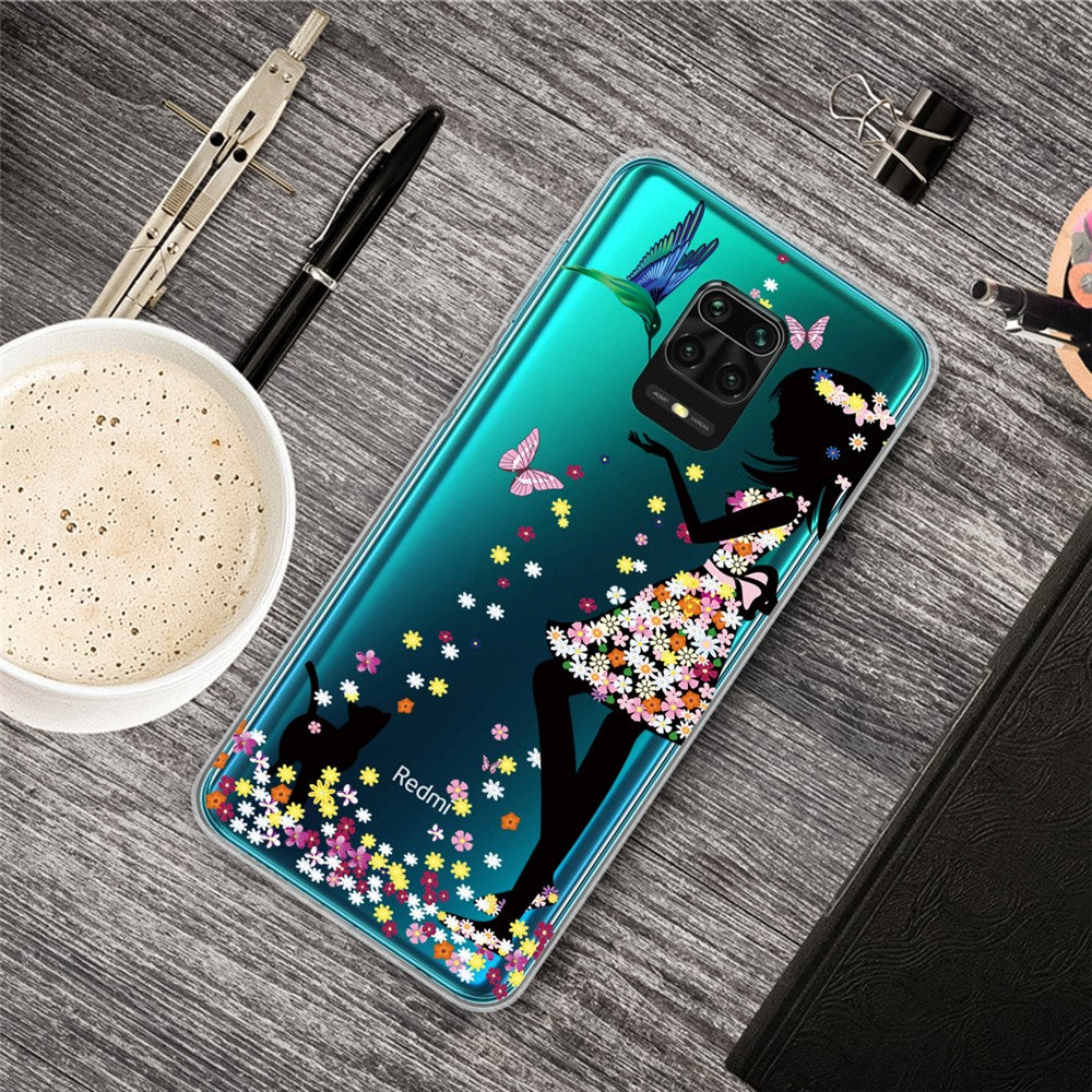Pattern Printing IMD TPU Clear Phone Cover for Xiaomi Poco M2 Pro/Redmi Note 9 Pro Max/Note 9 Pro/Note 9S