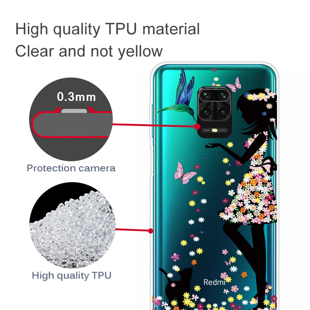 Pattern Printing IMD TPU Clear Phone Cover for Xiaomi Poco M2 Pro/Redmi Note 9 Pro Max/Note 9 Pro/Note 9S