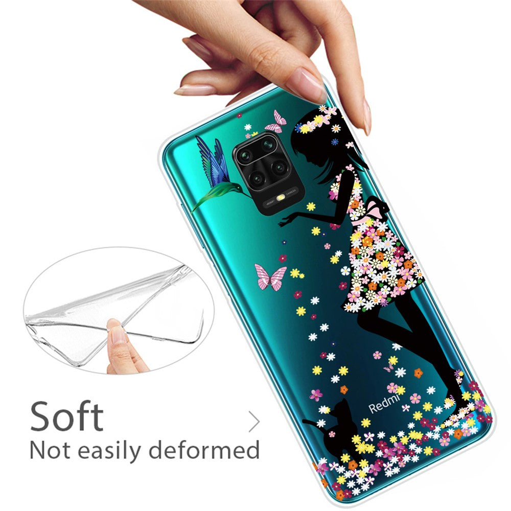 Pattern Printing IMD TPU Clear Phone Cover for Xiaomi Poco M2 Pro/Redmi Note 9 Pro Max/Note 9 Pro/Note 9S