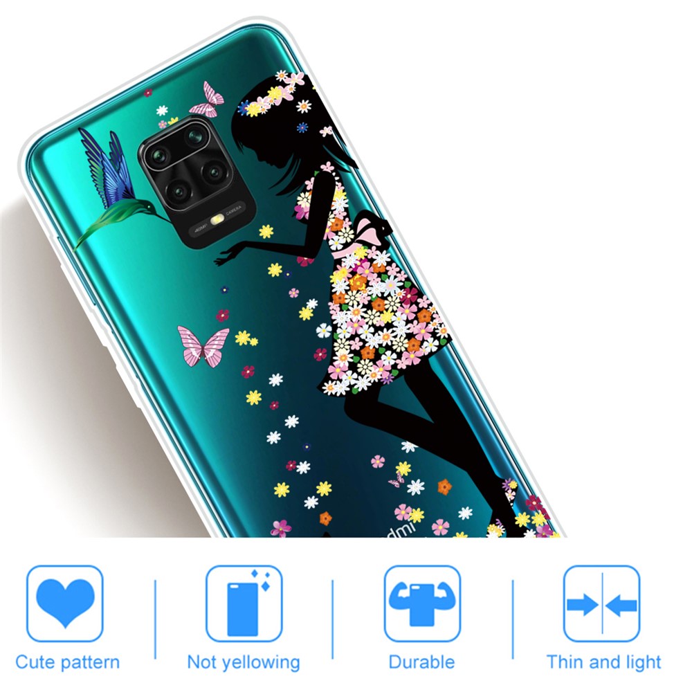 Pattern Printing IMD TPU Clear Phone Cover for Xiaomi Poco M2 Pro/Redmi Note 9 Pro Max/Note 9 Pro/Note 9S