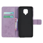 Imprint Butterfly Flowers Leather Wallet Phone Case for Xiaomi Redmi Note 9 Pro