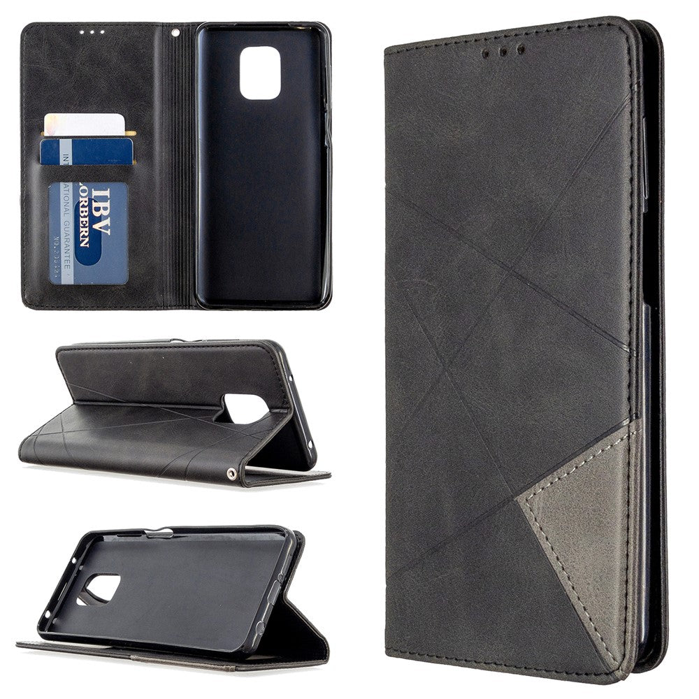 Geometric Pattern Auto-Absorbed Leather Shell Case for Xiaomi Redmi Note 9 Pro / Note 9 Pro Max / Note 9S
