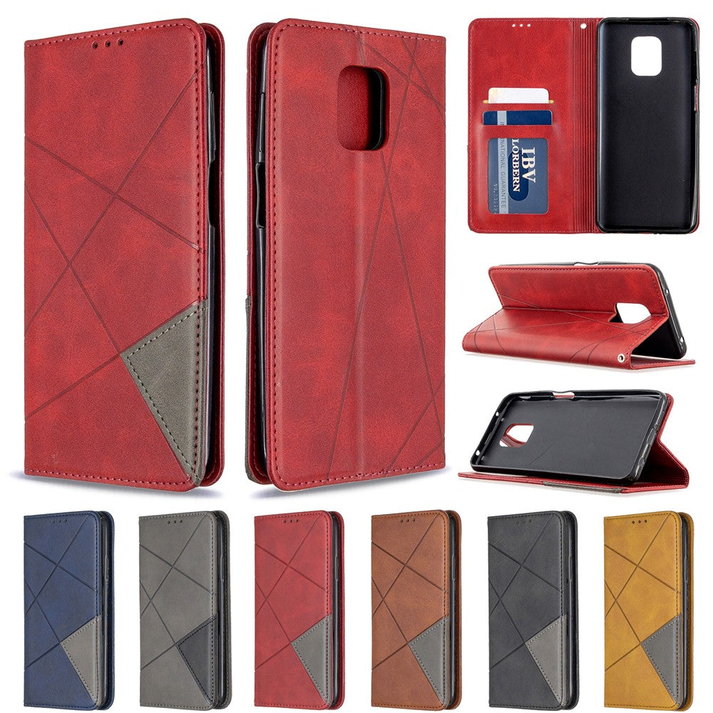 Geometric Pattern Auto-Absorbed Leather Shell Case for Xiaomi Redmi Note 9 Pro / Note 9 Pro Max / Note 9S