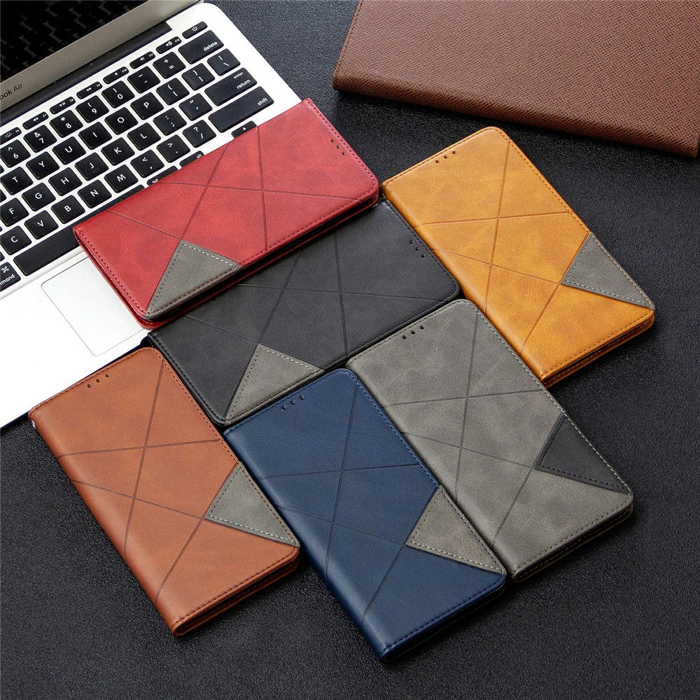 Geometric Pattern Auto-Absorbed Leather Shell Case for Xiaomi Redmi Note 9 Pro / Note 9 Pro Max / Note 9S