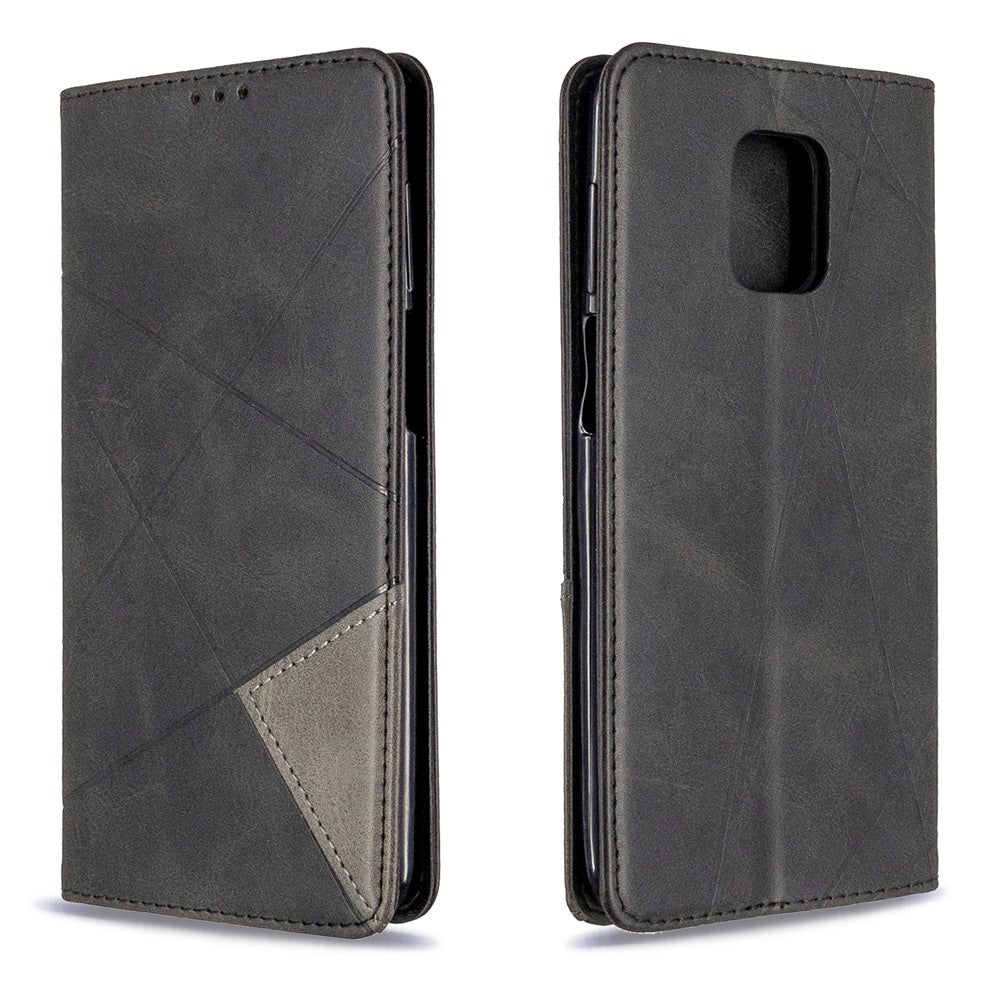 Geometric Pattern Auto-Absorbed Leather Shell Case for Xiaomi Redmi Note 9 Pro / Note 9 Pro Max / Note 9S