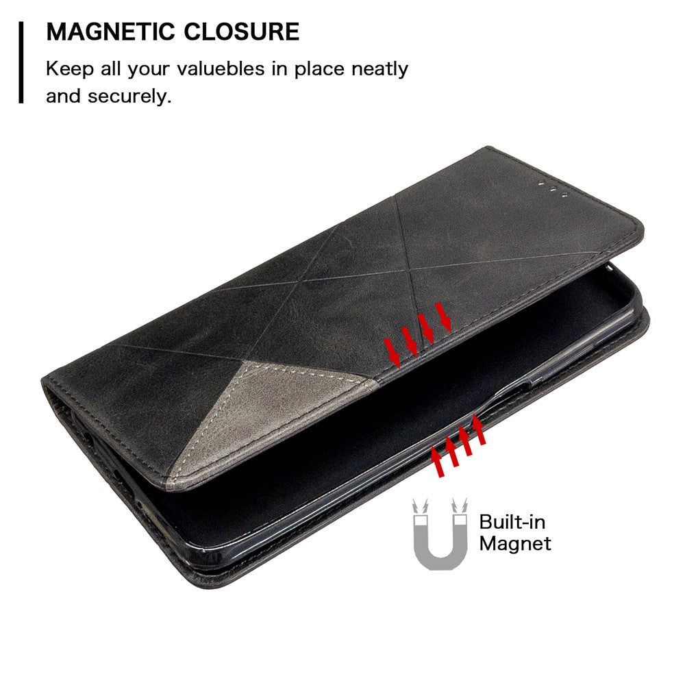 Geometric Pattern Auto-Absorbed Leather Shell Case for Xiaomi Redmi Note 9 Pro / Note 9 Pro Max / Note 9S