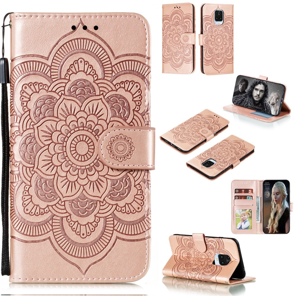 Imprint Mandala Flower Leather Phone Cover for Xiaomi Redmi Note 9 Pro/Note 9 Pro Max/Note 9S