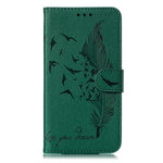 Imprint Feather Pattern Litchi Skin Leather Wallet Case for Xiaomi Redmi Note 9S / Note 9 Pro Max / Note 9 Pro