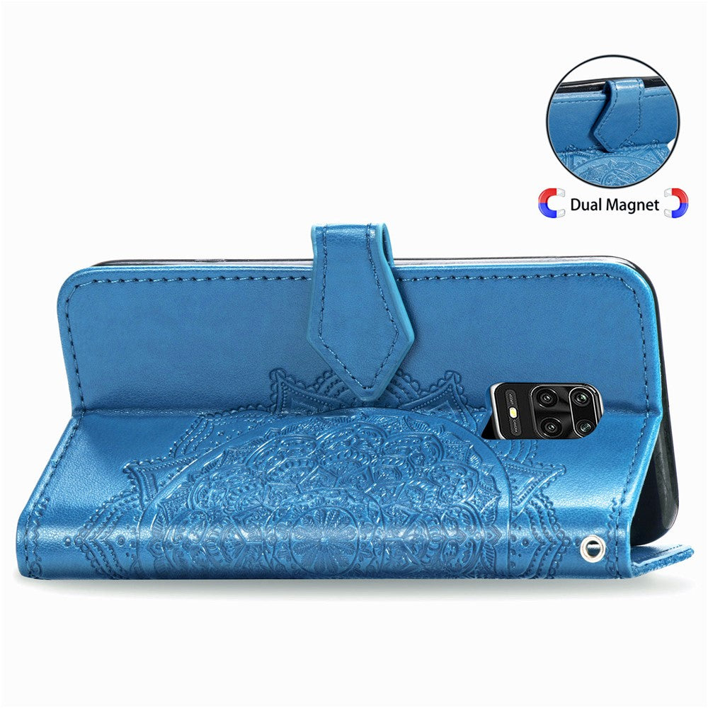 Embossed Mandala Flower Leather Case with Wallet Stand for Xiaomi Redmi Note 9 Pro / Note 9 Pro Max / Note 9S