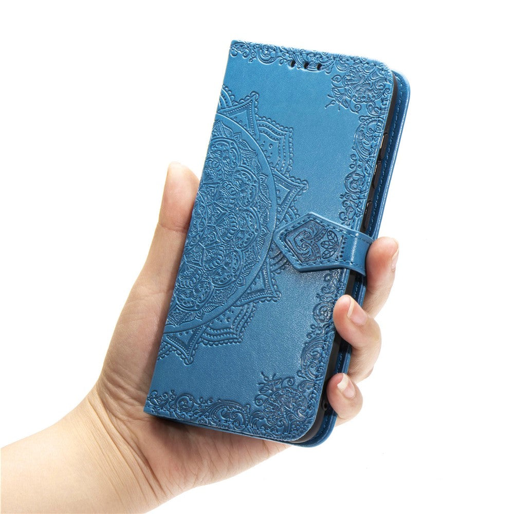 Embossed Mandala Flower Leather Case with Wallet Stand for Xiaomi Redmi Note 9 Pro / Note 9 Pro Max / Note 9S