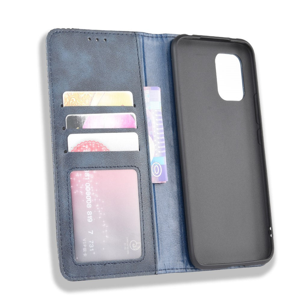 Auto-absorbed Retro Leather Shell Stand Wallet Case for Xiaomi Mi 10 Lite 5G/10 Youth 5G