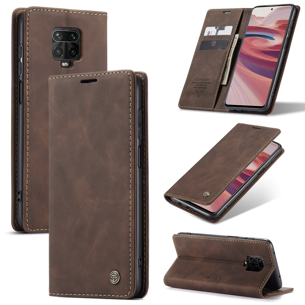CASEME 013 Series Auto-absorbed Leather Wallet Case for Xiaomi Redmi Note 9 Pro/Note 9 Pro Max/Note 9S
