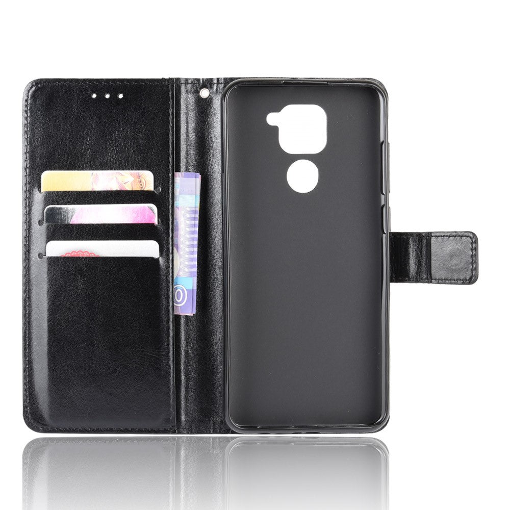 Crazy Horse PU Leather Shell with Wallet Stand for Xiaomi Redmi Note 9/Redmi 10X 4G