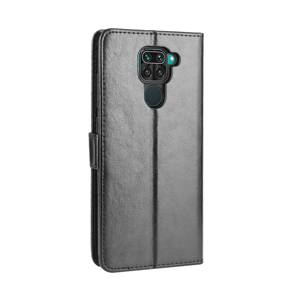 Crazy Horse PU Leather Shell with Wallet Stand for Xiaomi Redmi Note 9/Redmi 10X 4G